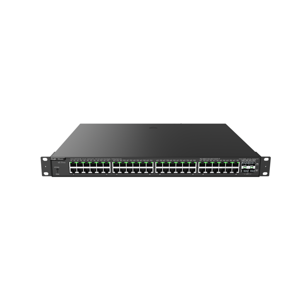 RG-NBS3100-48GT4SFP-P, 52-Port Gigabit Layer 2 Cloud RUIJIE  Managed PoE Switch