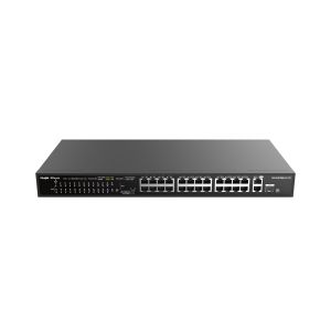 RG-ES126S-LP V2, 24-Port 10/100 Mbps RUIJIE with 2-Port Gigabit Rackmount PoE Switch